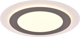 Flache LED Deckenleuchte MORGAN Silber Fernbedienung dimmbar Ø 45cm