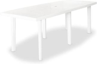 Gartentisch aus Kunststoff in Weiß 210 x 72 x 96 cm