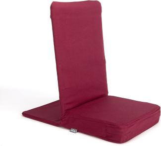 Bodhi Mandir Bodenstuhl | Meditationsstuhl mit dickem Sitzkissen | Komfortabler Bodensessel mit gepolsterter Rückenlehne | Waschbarer Bezug | Ideal für Freizeit, Yoga & Meditation (bordeaux)