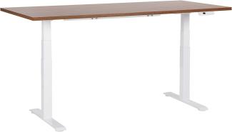 Schreibtisch braun weiß 180 x 80 cm elektrisch höhenverstellbar DESTINES