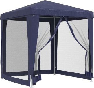 vidaXL Partyzelt mit 4 Mesh-Seitenwänden Blau 2x2 m HDPE 319217