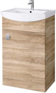 Waschbecken mit Waschbeckenunterschrank/Waschtisch-Unterschrank 45cm Gäste Bad WC (Sonoma Eiche)