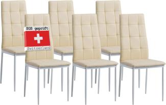 Albatros International GmbH Esszimmerstühle Rimini, 6-er Set Beige, SGS gestestet