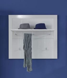 Wandgarderobe Garderobenpaneel Kito in Hochglanz weiß 93 x 84 cm