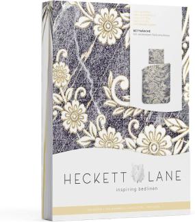 Heckett & Lane Cotton Bettwäsche 155x220 Viktor Marble Grey Blüten Ornamente