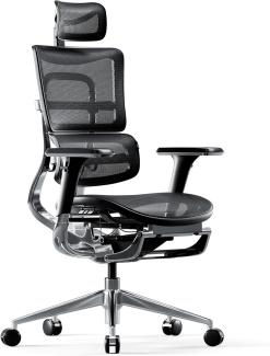 Diablo V-Master Bürostuhl Komfortstuhl verstellbare Armlehnen Fußstütze Netzstoff höhenverstellbar Farbwahl (schwarz/schwarz)
