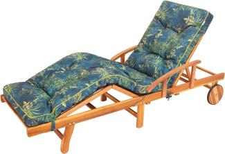Bjird Liegenauflage, Auflage für Gartenliege 200 x 55 x 8 cm, Auflagen für Deckchair, Polsterauflage für Sonnenliege, Kissen für Liegestuhl, gesteppt - Grüne Wiese