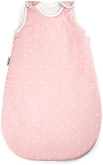 Ehrenkind® Baby Sommerschlafsack Rund | Bio-Baumwolle | Sommer Schlafsack Baby Gr. 62/68 Farbe Rosa mit weißen Punkten