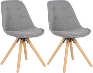 Elegante Esszimmerstühle aus Leinen, Kunststoff & Holz im Braun grau