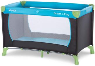 Hauck 'Dream’n Play' Reisebett 3-teilig 120 x 60 cm, ab Geburt bis 15 kg, inkl. Tragetasche und Einlageboden (faltbar, tragbar, leicht & kippsicher), blau