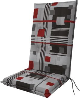 Doppler Sitzauflage "Living" High, quadrat rot, für Hochlehner (119 x 48 x 6 cm)