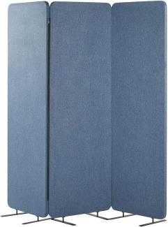 Akustik Raumteiler 3-teilig blau 184 x 184 cm STANDI
