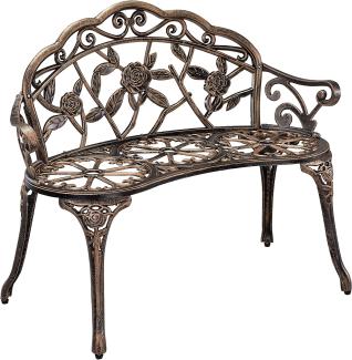 CASA. PRO Gartenbank Salo 100x54x80 cm 2-Sitzer Antik Design Bronze