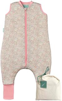 molis&co - Baby schlafsack mit Füßen und Socke - Ideal für den Winter - Babyschlafsack mit Beinen 2,5 tog - 100% Baumwolle (Oeko-TEX 100), Premium Qualität - Pastel Floral (70 cm)