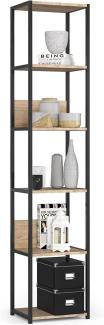AKORD | Loft 40 cm Bücherregal | Moderner Schrank | Bücher Regal | 6 Einlegeböden | Funktional | Robust | Stabil | Leicht zu montieren | 24 Monate Garantie