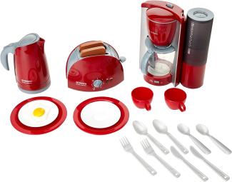 Theo Klein 9564 Bosch Frühstücksset I Küchen-Set bestehend aus Toaster, Kaffemaschine, Wasserrkocher und vielem mehr I Verpackungsmaße: 44,5 cm x 13 cm x 34 cm I Spielzeug für Kinder ab 3 Jahren