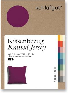 Schlafgut Knitted Jersey Bettwäsche | Kissenbezug einzeln 40x40 cm | purple-deep
