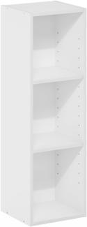 Furinno Fulda 3-stufiges, platzsparendes Aufbewahrungsregal, Bücherregal, 25 cm Breite, Weiß