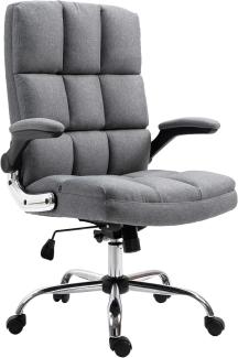 Bürostuhl HWC-J21, Chefsessel Drehstuhl Schreibtischstuhl, höhenverstellbar ~ Stoff/Textil grau