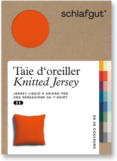 Schlafgut Knitted Jersey Bettwäsche | Kissenbezug einzeln 40x40 cm | red-mid