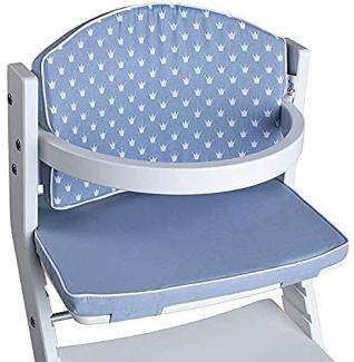 TISSI 'Kronen' Sitzkissen für Kinderhochstuhl blau