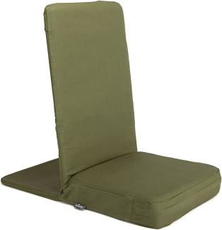 Bodhi Mandir Bodenstuhl | Meditationsstuhl mit dickem Sitzkissen | Komfortabler Bodensessel mit gepolsterter Rückenlehne | Waschbarer Bezug | Ideal für Freizeit, Yoga & Meditation (dusty green)