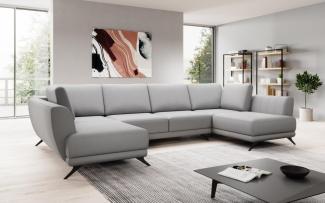 Designer Sofa Nina mit Schlaffunktion Stoff Grau