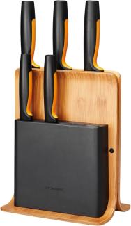 Fiskars Functional Form Bamboo knife block 5 knives