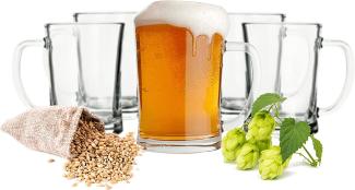 6 Bierseidel 650ml Bierkrüge Bierglas Bierkrug mit Henkel Bier Pils Gläser