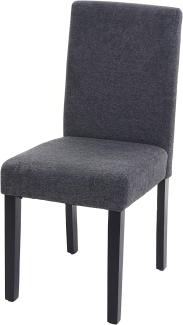 Esszimmerstuhl Littau, Küchenstuhl Stuhl, Stoff/Textil ~ anthrazitgrau, dunkle Beine