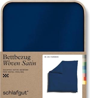 Schlafgut Woven Satin Bettwäsche | Bettbezug einzeln 200x200 cm | blue-deep