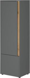 Aktenschrank Center in grau matt und Eiche Wotan 50 x 158 cm