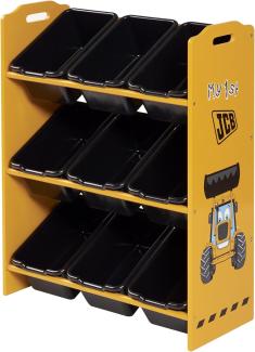 JCB Regal mit 9 Aufbewahrungboxen Spielzeugregal