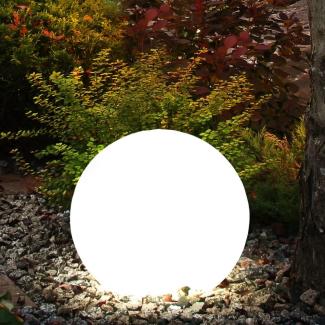 LED Solarleuchte, Kugel weiß, DM 15 cm, H42,5 cm