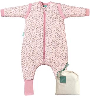 molis&co - Baby Schlafsack mit Füßen, abnehmbare Ärmel und Socken - Ideal für den Winter - Babyschlafsack mit Füßen 2.5 tog - 100% Baumwolle (Oeko-TEX 100), Premium Qualität - Misty Rose (70 cm)