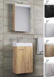 Slito Bad Möbel Set Waschbecken Unterschrank Wandspiegel Badezimmer Waschtisch