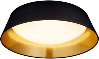 LED Deckenleuchte, schwarz gold, Textil, 45 cm, PONTS