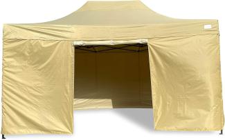 Grasekamp Faltpavillon Modena 3x4,5m beige inkl. Seitenteile - extra starkes Gestell beige
