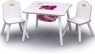 Delta Children Princess Crown Kinderstuhl-Set und Tisch Weiß und Rosa