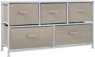 SVITA Sideboard mit Stoffschubladen Metall-Regal Stoff-Kommode Weiß
