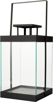Blomus Laterne FINCA, Indoor-Laterne, mittel, Windlicht, Glas, Stahl pulverbeschichtet, Schwarz, 36. 5 cm, 63687