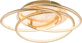 LED Deckenleuchte, gold, Ring Design, Alu, D 50 cm