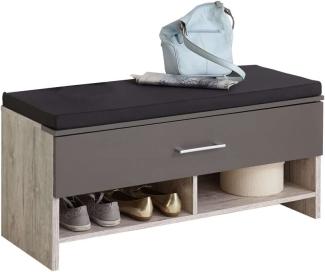 FMD furniture Garderobenbank, Spanplatte, Sandeiche/Lava, ca. 100 x 42 x 38 cm