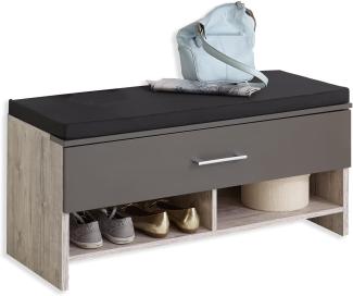 FMD furniture Garderobenbank, Spanplatte, Sandeiche/Lava, ca. 100 x 42 x 38 cm