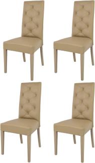 t m c s Tommychairs - 4er Set Moderne Stühle Chantal für Küche und Esszimmer, robuste Struktur aus lackiertem Buchenholz Farbe Cappuccino, gepolstert und mit Kunstleder Farbe Cappuccino bezogen