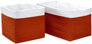 KraftKids Stoff-Körbchen in Doppelkrepp Rot Herbstrot, Aufbewahrungskorb für Kinderzimmer, Aufbewahrungsbox fürs Bad, Größe 20 x 20 x 20 cm