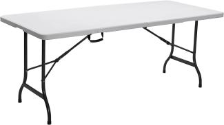 HATTORO Buffettisch Klapptisch Campingtisch Gartentisch Tisch Koffer 180 cm Weiß