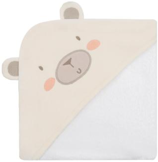 Kikkaboo Kapuzenhandtuch 90 x 90 cm, Babyhandtuch mit Kapuze, 100% Baumwolle beige