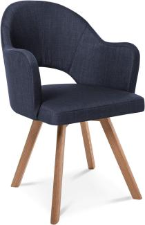Möbel-Eins DOLORA Schalenstuhl, Gestell Massivholz blau mit Drehfunktion Stoff