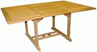 Premium Teak Tisch rechteckig Gartentisch Gartenmöbel Holz ausziehbar 120-180cm